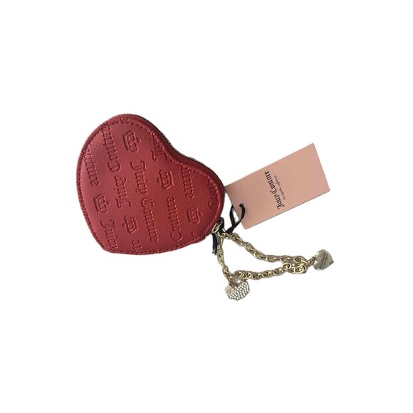 NWT Juicy Couture Chain Wristlet Womens Size 4”  Red Heart Shaped Embossed Logo - Picture 8 of 8
